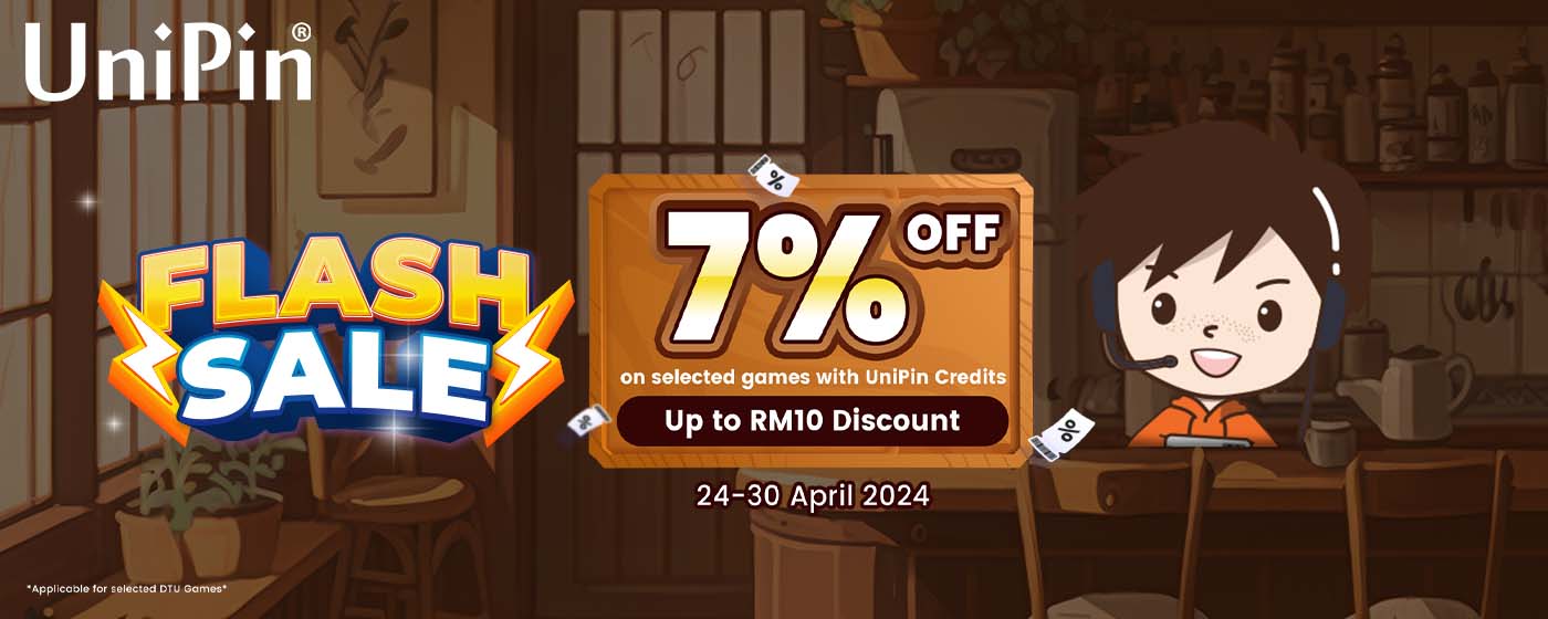 UniPin Flash Sales: 7% Discount On Selected Products (MY)